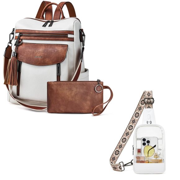 Backpack Purse for Women + Clear Bag Stadium Approved...